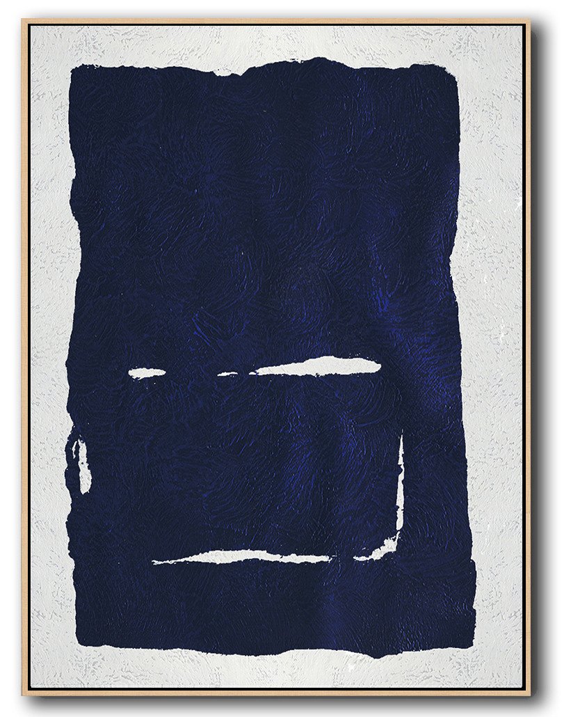 Buy Hand Painted Navy Blue Abstract Painting Online - Modern Art Pictures Huge